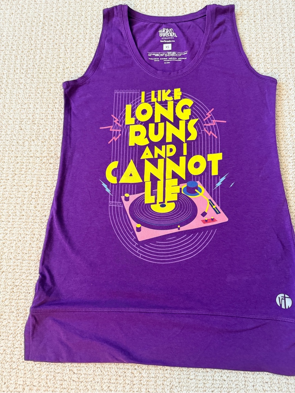 Raw Threads Purple Graphic Tank Top - I Like Long Runs Design